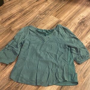 Teal V-Neck Women's Top